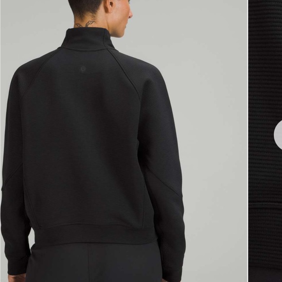 Lululemon Relaxed Fit Ribbed Half Zip Black Size 4 - Picture 2 of 3